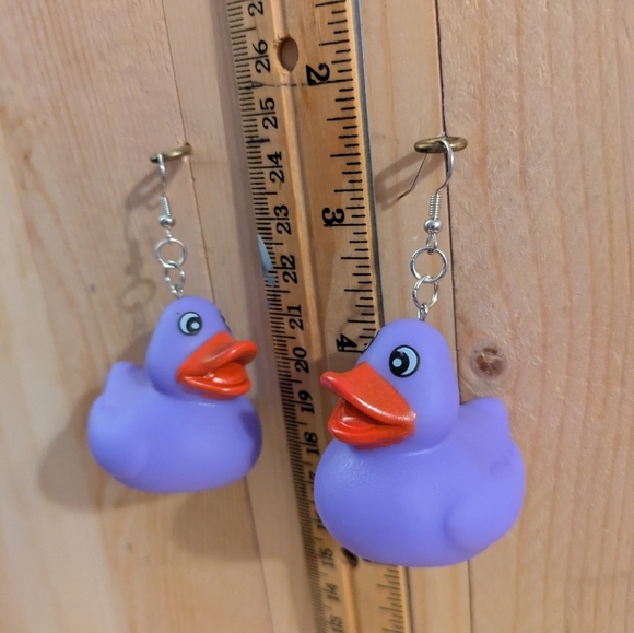 Purple Duck Earrings - Picture 4 of 4